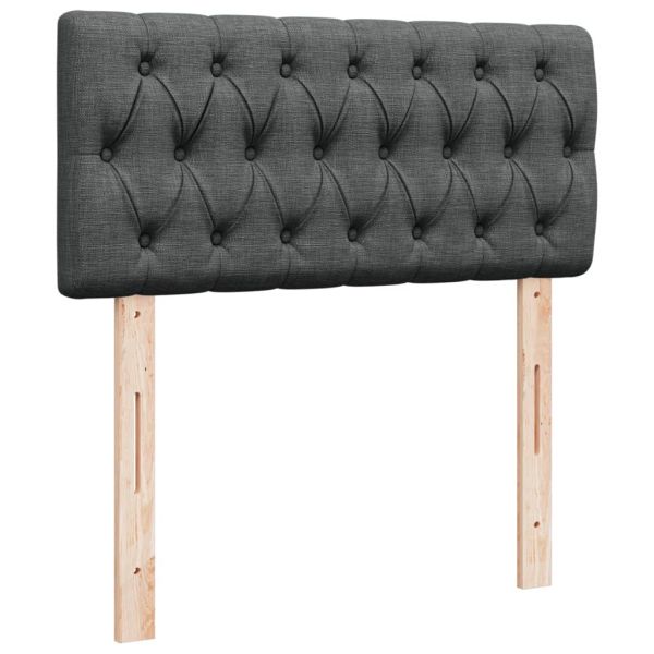 Боксспринг легло с матрак, тъмносиво, 90x200 см, плат