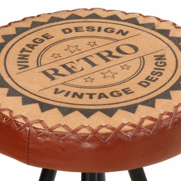 Бар табуретки, 4 бр, естествена кожа