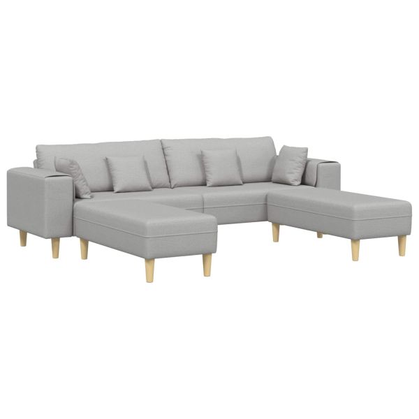 Диван 3 pcs Облачно сиво 250 x 188 x 76 см текстил
