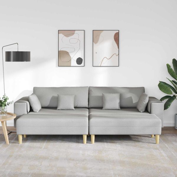 Диван 3 pcs Облачно сиво 250 x 188 x 76 см текстил