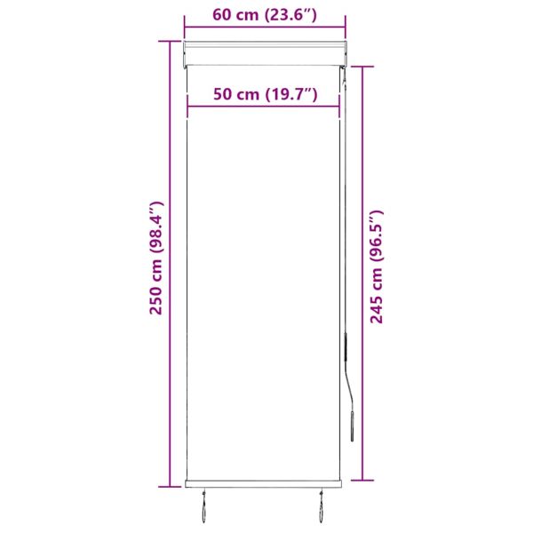 Външна ролетна щора, 60x250 см, кремава