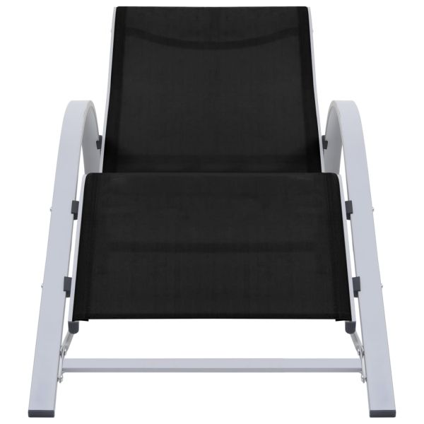 Шезлонг, textilene и алуминий, черен