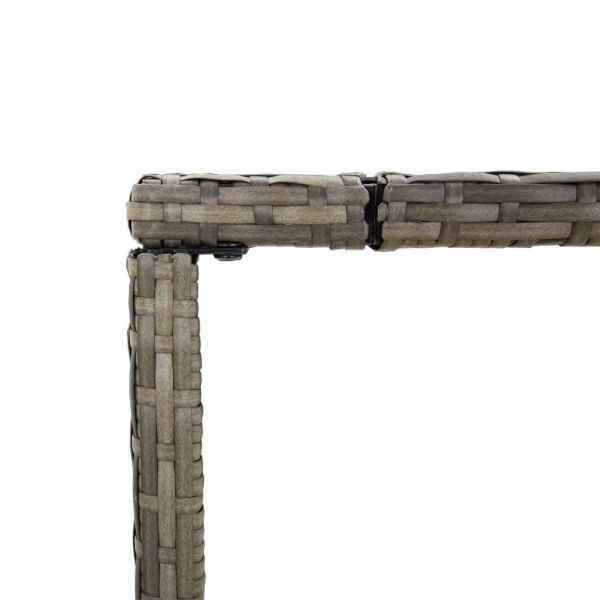 Градински бар комплект с възглавници 7 части сив полиратан