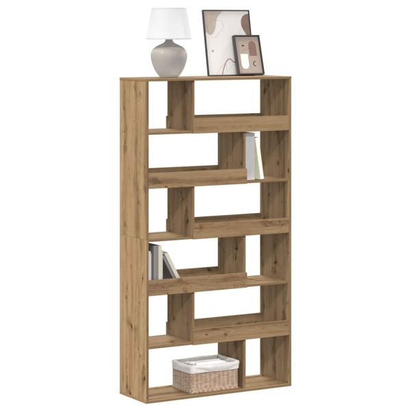 Библиотека, дъб артизан, 100x33x187,5 см, инженерно дърво