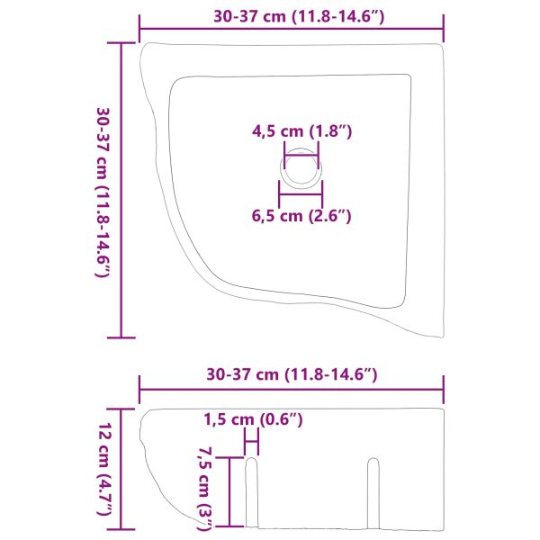 Басейн Сиво (30-37) x (30-37) x 12 см Речно камък