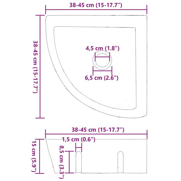 Басейн Сиво (38-45) x (38-45) x 12 см Речно камък
