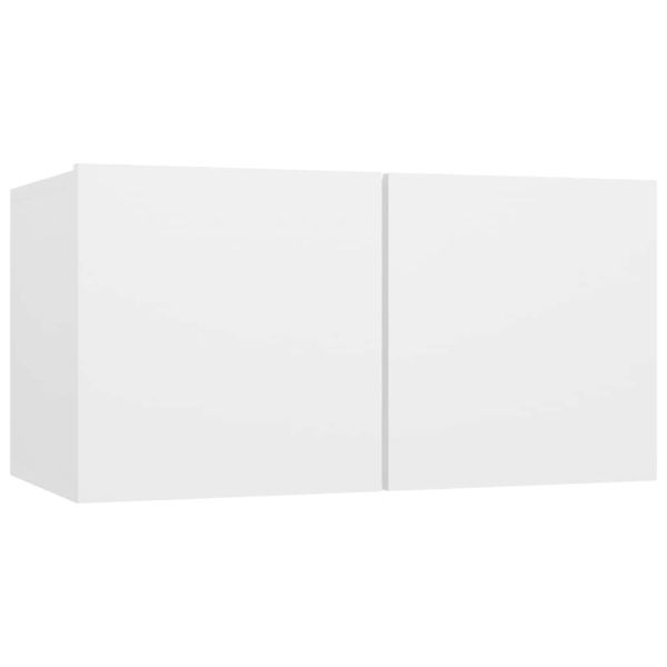 Комплект ТВ шкафове от 8 части, бял, инженерно дърво