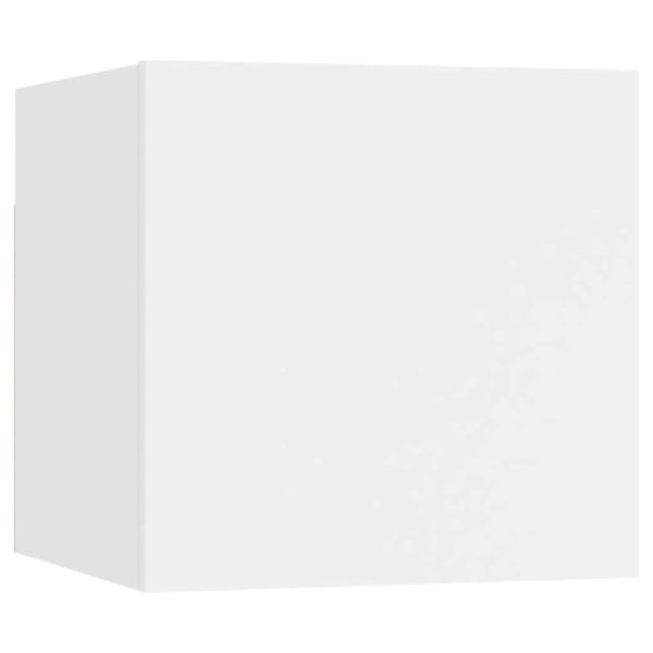 Комплект ТВ шкафове от 8 части, бял, инженерно дърво