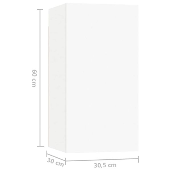 Комплект ТВ шкафове от 5 части, бял, инженерно дърво