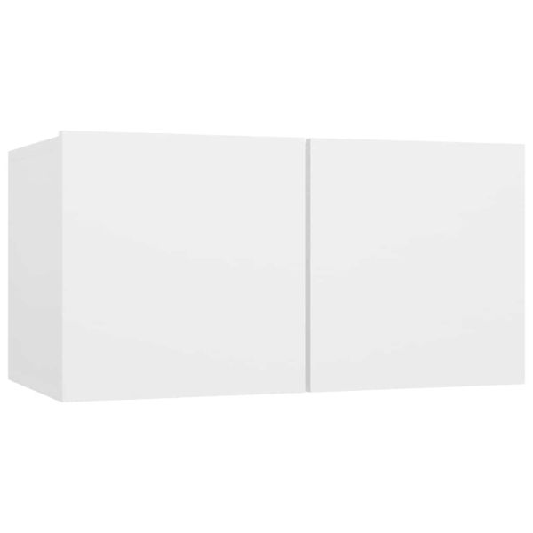 Комплект ТВ шкафове от 7 части, бял, инженерно дърво