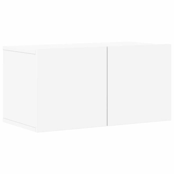 Комплект ТВ шкафове от 8 части, бял, инженерно дърво