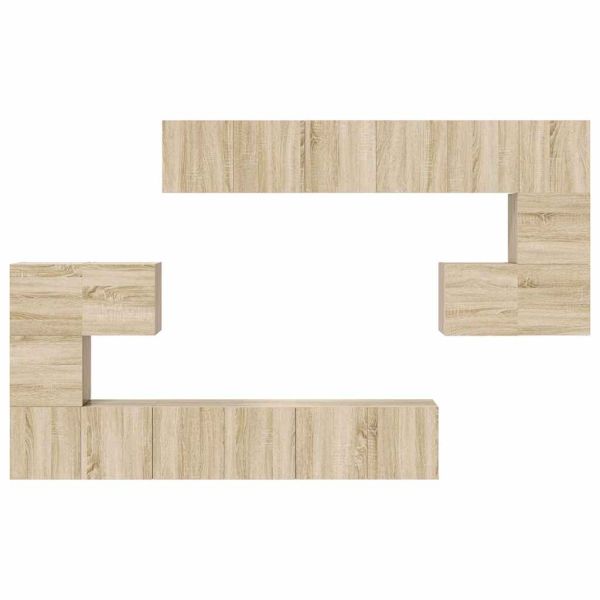 Комплект ТВ шкафове от 10 части, дъб сонома, инженерно дърво