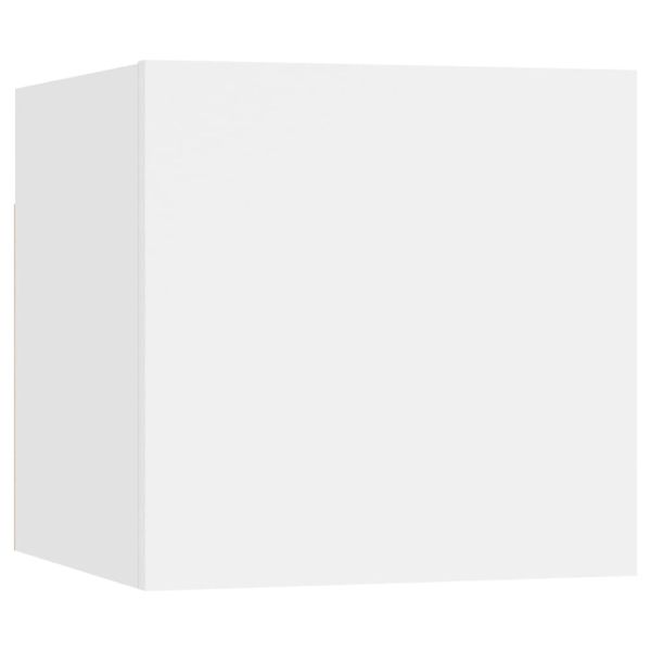 Нощни шкафчета, 2 бр, бели, 30,5x30x30 см, инженерно дърво