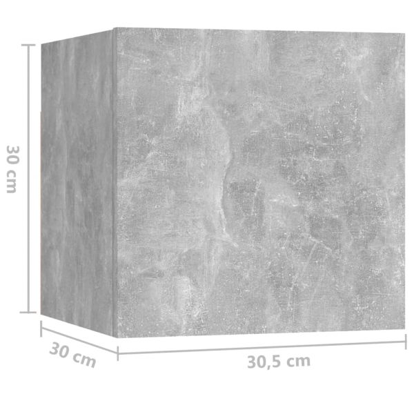Нощни шкафчета 2 бр бетонно сиви 30,5x30x30 см инженерно дърво