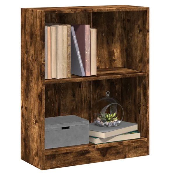 Етажерка за книги, опушен дъб, 60x24x76 см, инженерно дърво