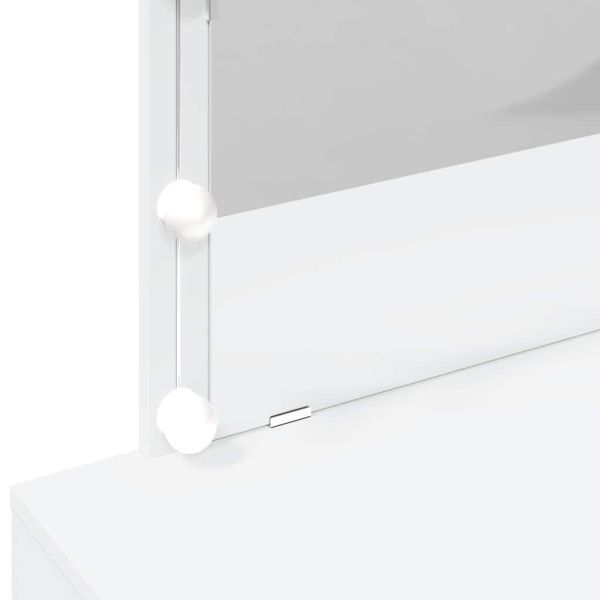 Тоалетка с LED, бяла, 100x40x120 см