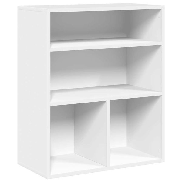 Библиотека, бяла, 60x30x71,5 см, инженерно дърво