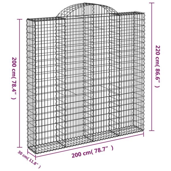 Габионни кошници арка 6 бр 200x30x200/220 см поцинковано желязо