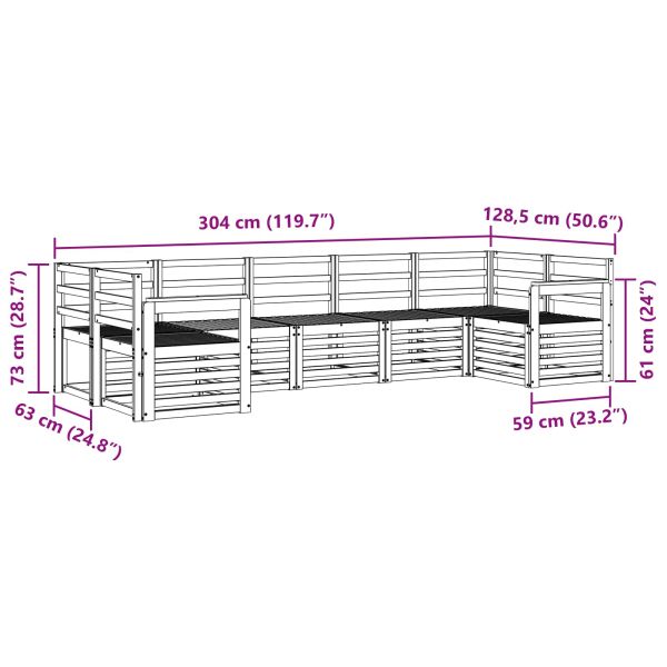 Комплект секционен диван 7 pcs Естествен