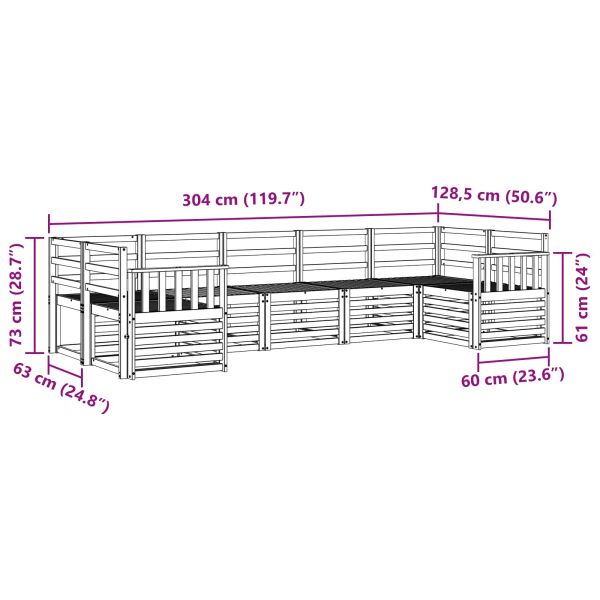 Комплект секционен диван 7 pcs Естествен