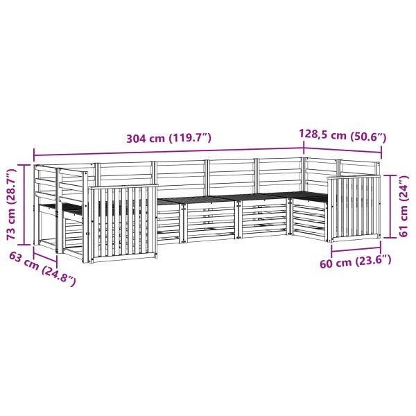 Комплект секционен диван 7 pcs Естествен