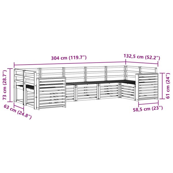 Комплект секционен диван 7 pcs Естествен