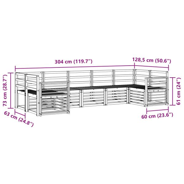 Комплект секционен диван 7 pcs Естествен