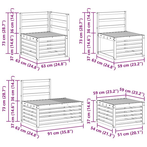 Комплект дивани за открито 7 Брой Естествен