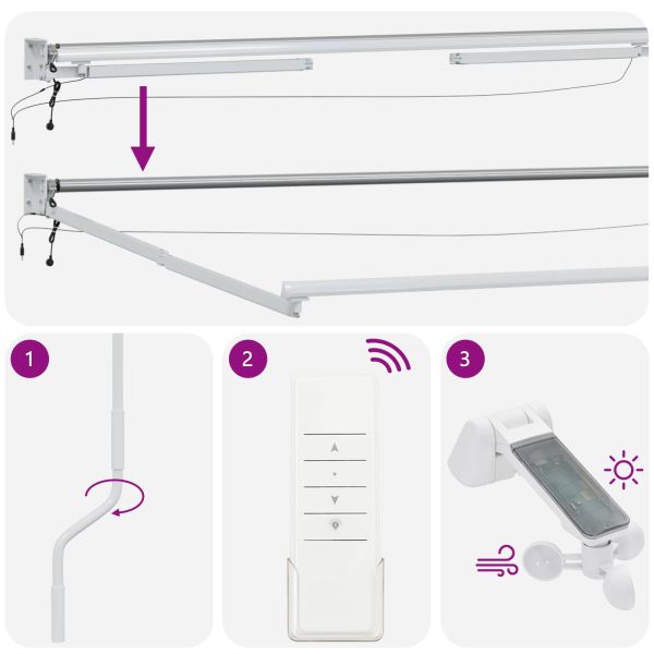 Електрически разтегателен навес Червено 4 × 3 m
