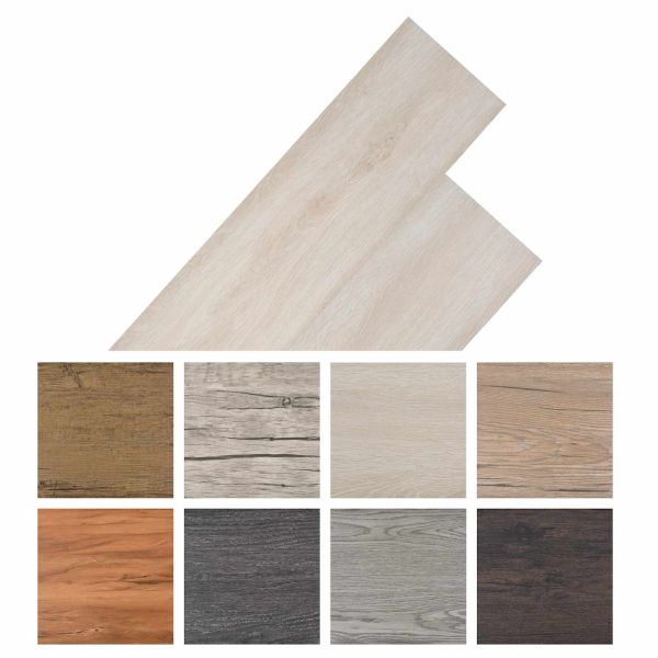 Дъски за под 18 pcs Бял 5,26 м² ПВЦ