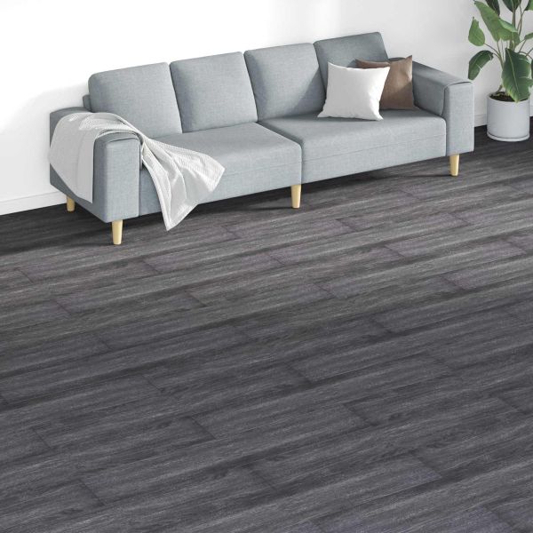 Дъски за под 18 pcs Черен и бял 5,26 м² ПВЦ