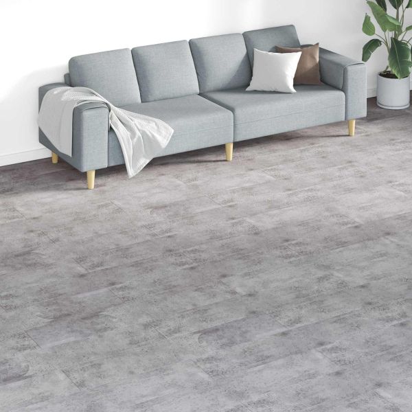 Дъски за под 18 pcs Кафяв цимент 5,26 м² ПВЦ