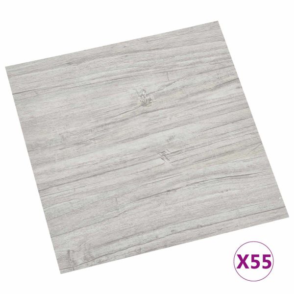 Дъски за под 5,11 м² 55 pcs ПВЦ Сив и Дърво