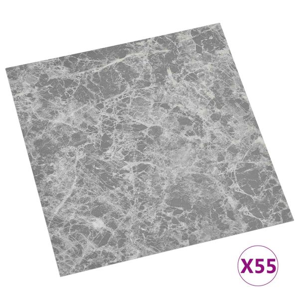 Дъски за под 5,11 м² 55 pcs ПВЦ Сиво