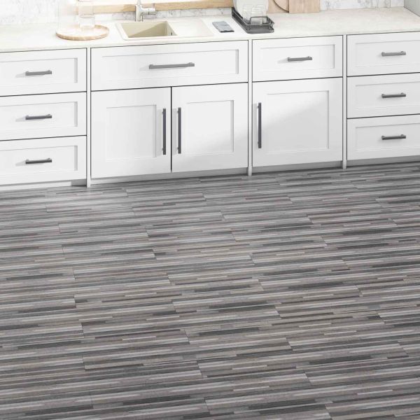 Дъски за под 2,51 м² 18 pcs ПВЦ Сиви ивици