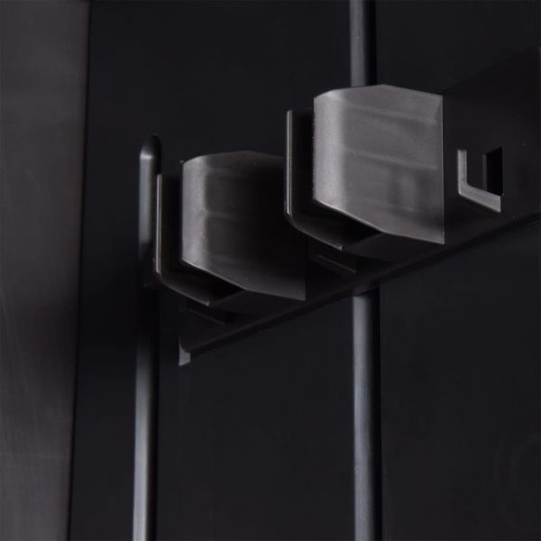 Градински шкаф за съхранение, черен, 65x45x172 см, PP ратан