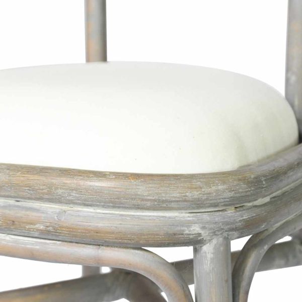 Трапезни столове, 2 бр, сиви, тапицерия от лен