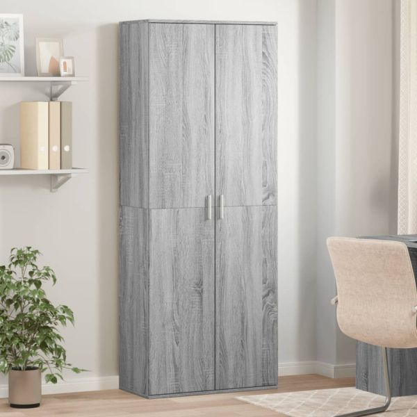 Висок шкаф, сив сонома, 70x35x180 см, инженерно дърво