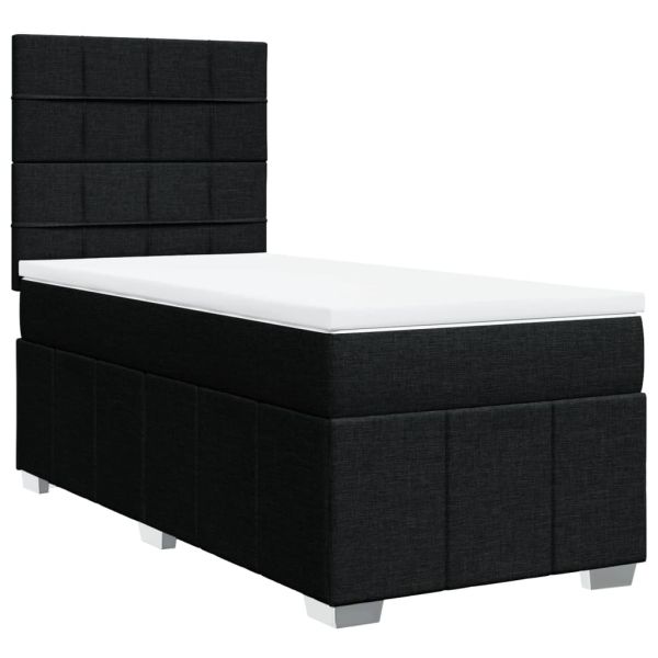 Боксспринг легло с матрак, черно, 100x200 см, плат