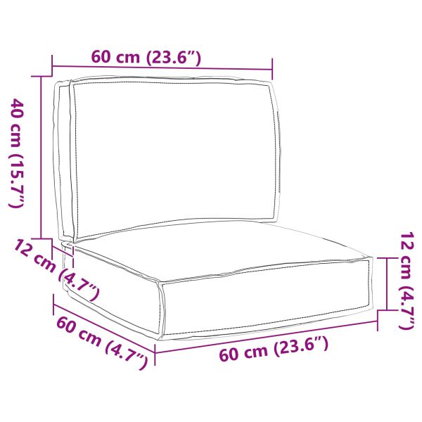 Комплект възглавници за палет 2 pcs Виненочервен