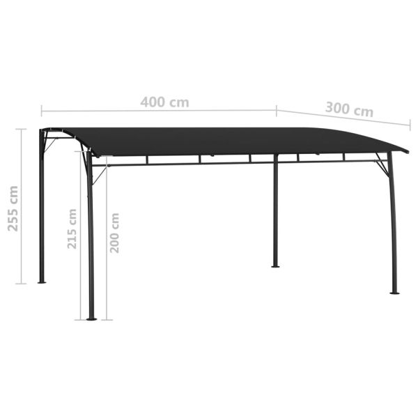 Градинска тента сенник, 4x3x2,55 м, антрацит