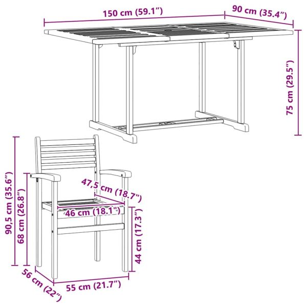 Комплект за хранене в градината 7 pcs Естествен