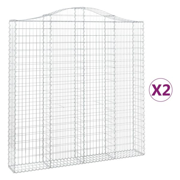 Габионни кошници арка 2 бр 200x30x200/220 см поцинковано желязо