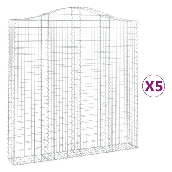 Габионни кошници арка 5 бр 200x30x200/220 см поцинковано желязо