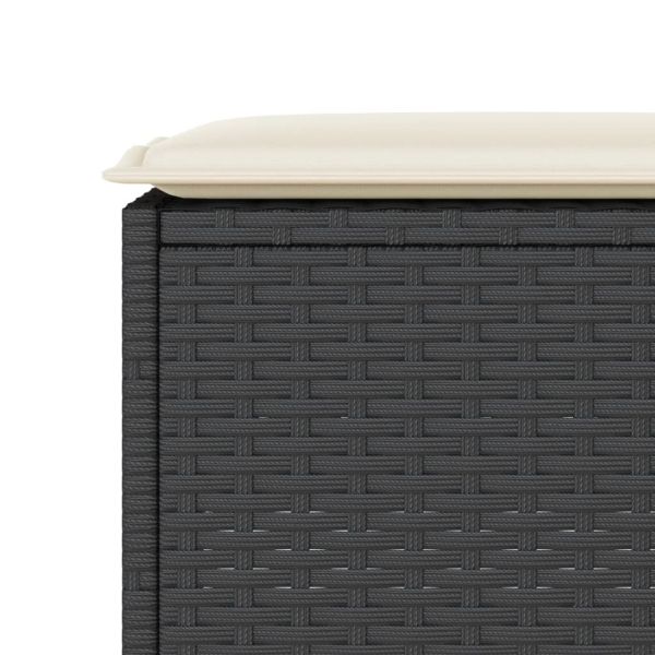 Градински бар комплект с възглавници 5 части черен полиратан