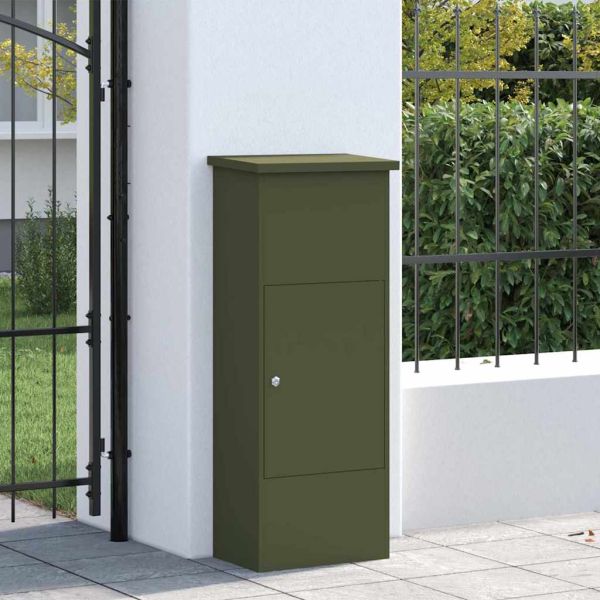 Пощенска кутия за пратки Маслиненозелен 44,5 x 29 x 110,5 см