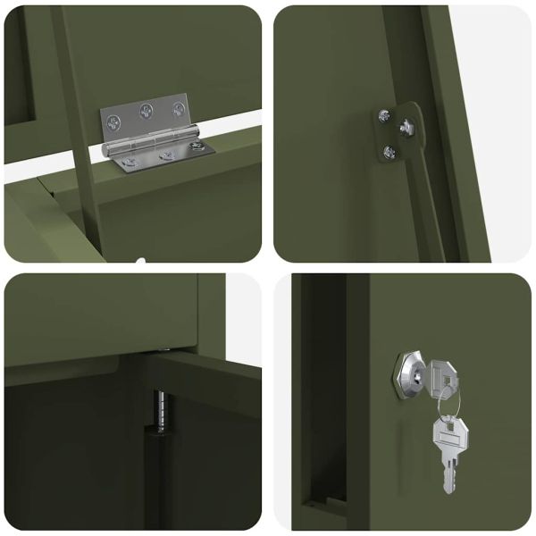 Пощенска кутия за пратки Маслиненозелен 44,5 x 29 x 110,5 см