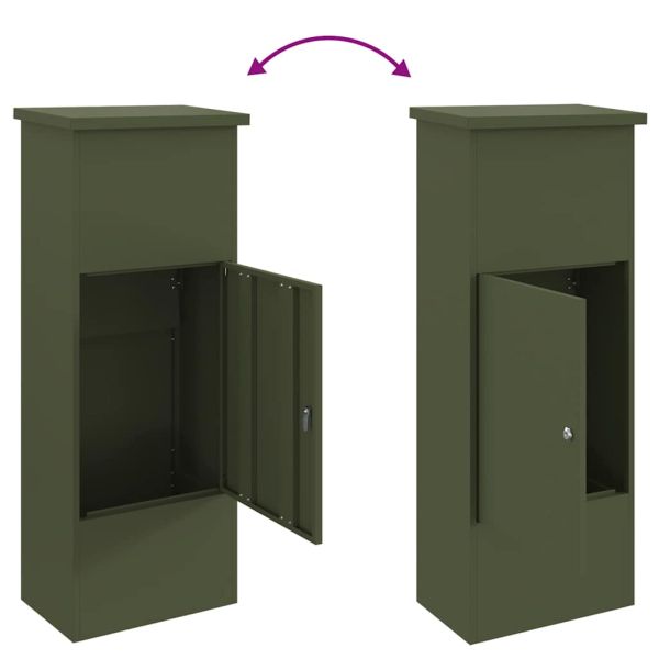 Пощенска кутия за пратки Маслиненозелен 44,5 x 29 x 110,5 см