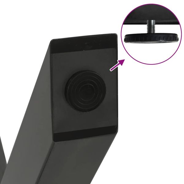 Крака за масичка за кафе, X-образни, 2 бр., антрацит, 38 x (42-43) см, стомана