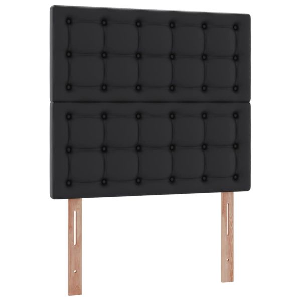 Легло с място за съхранение и LED Черно 90 x 200 cm Изкуствена